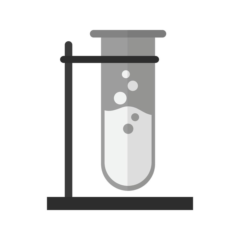 icône de tube à essai plat en niveaux de gris vecteur