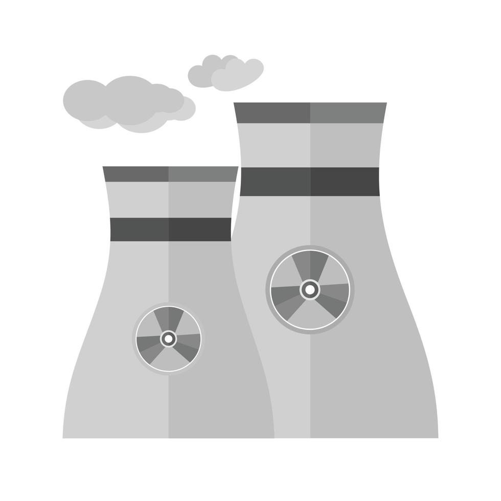 icône plate en niveaux de gris de centrale nucléaire vecteur