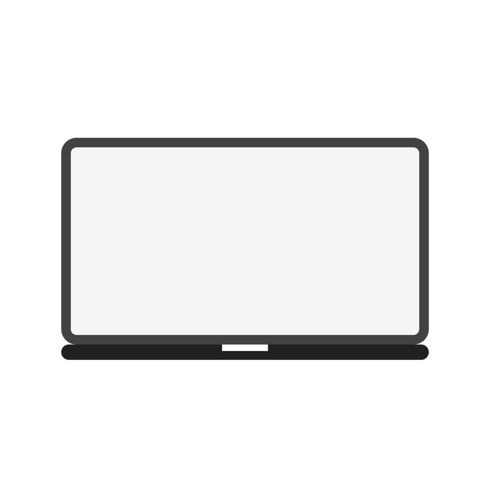 icône plate en niveaux de gris pour ordinateur portable vecteur
