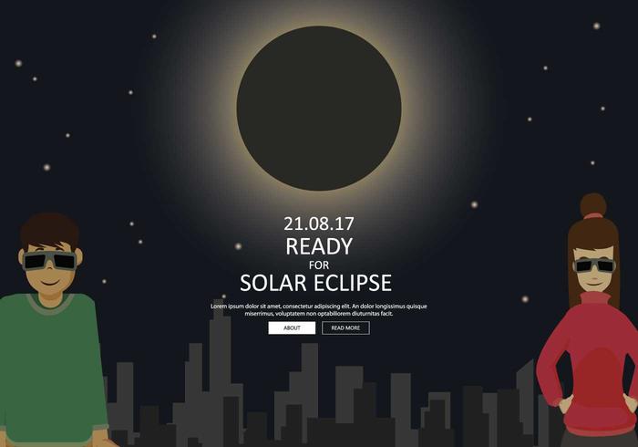 Couple libre prêt à voir l'illustration de l'éclipse solaire vecteur