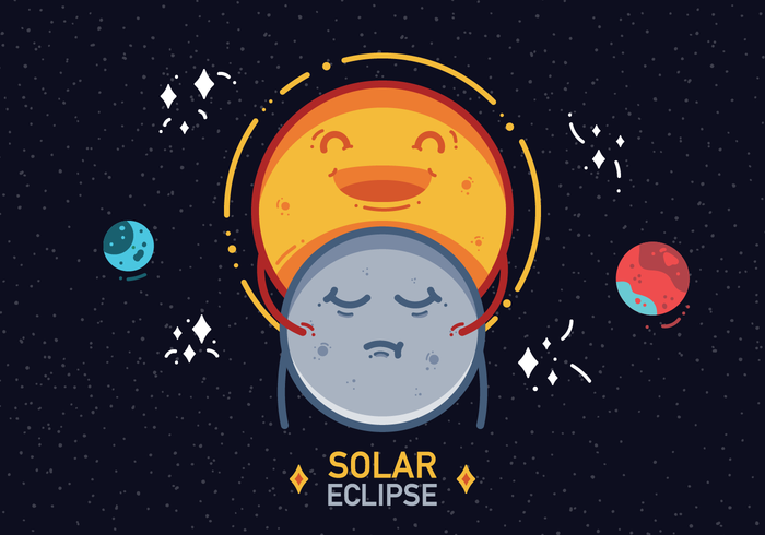 Vecteur libre d'éclipse solaire 2017