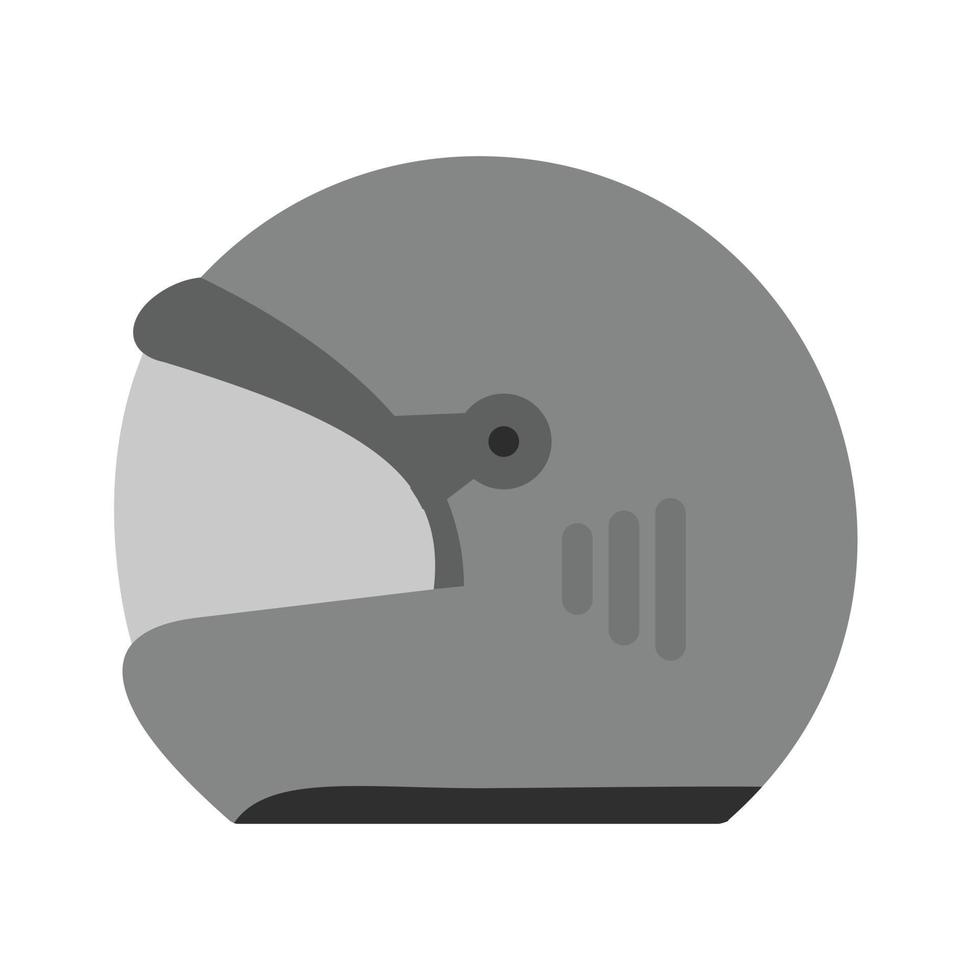 icône de casque plat en niveaux de gris vecteur