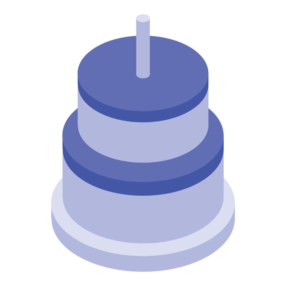 icône de gâteau d'anniversaire, style isométrique vecteur