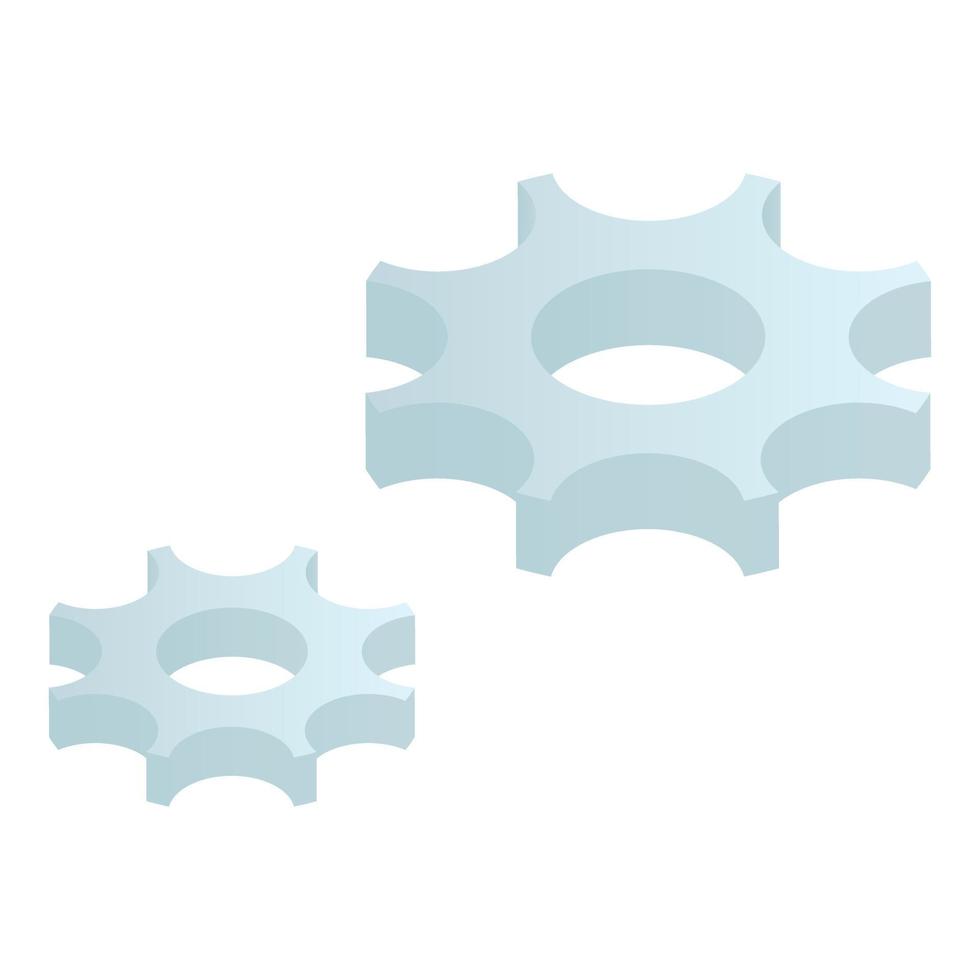 icône de roues dentées, style isométrique vecteur