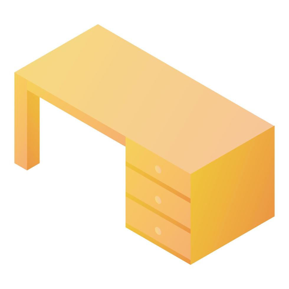 icône de table de bureau, style isométrique vecteur