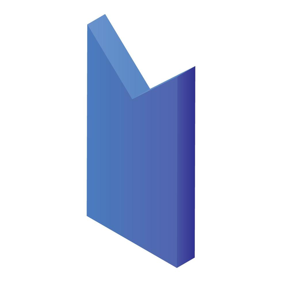 icône de signet bleu, style isométrique vecteur