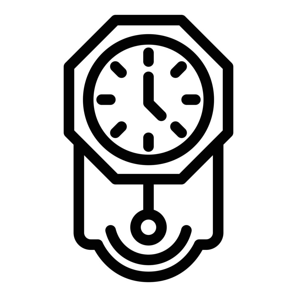 icône d'horloge à pendule, style de contour vecteur