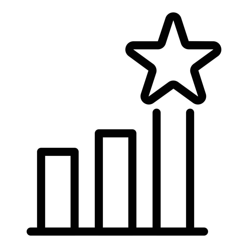 icône graphique et étoile, style de contour vecteur