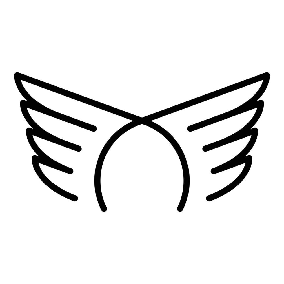 icône des ailes du ciel, style de contour vecteur