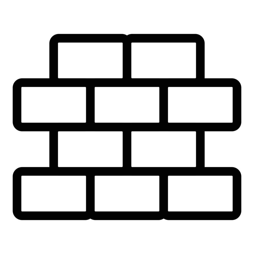 icône de mur de briques, style de contour vecteur