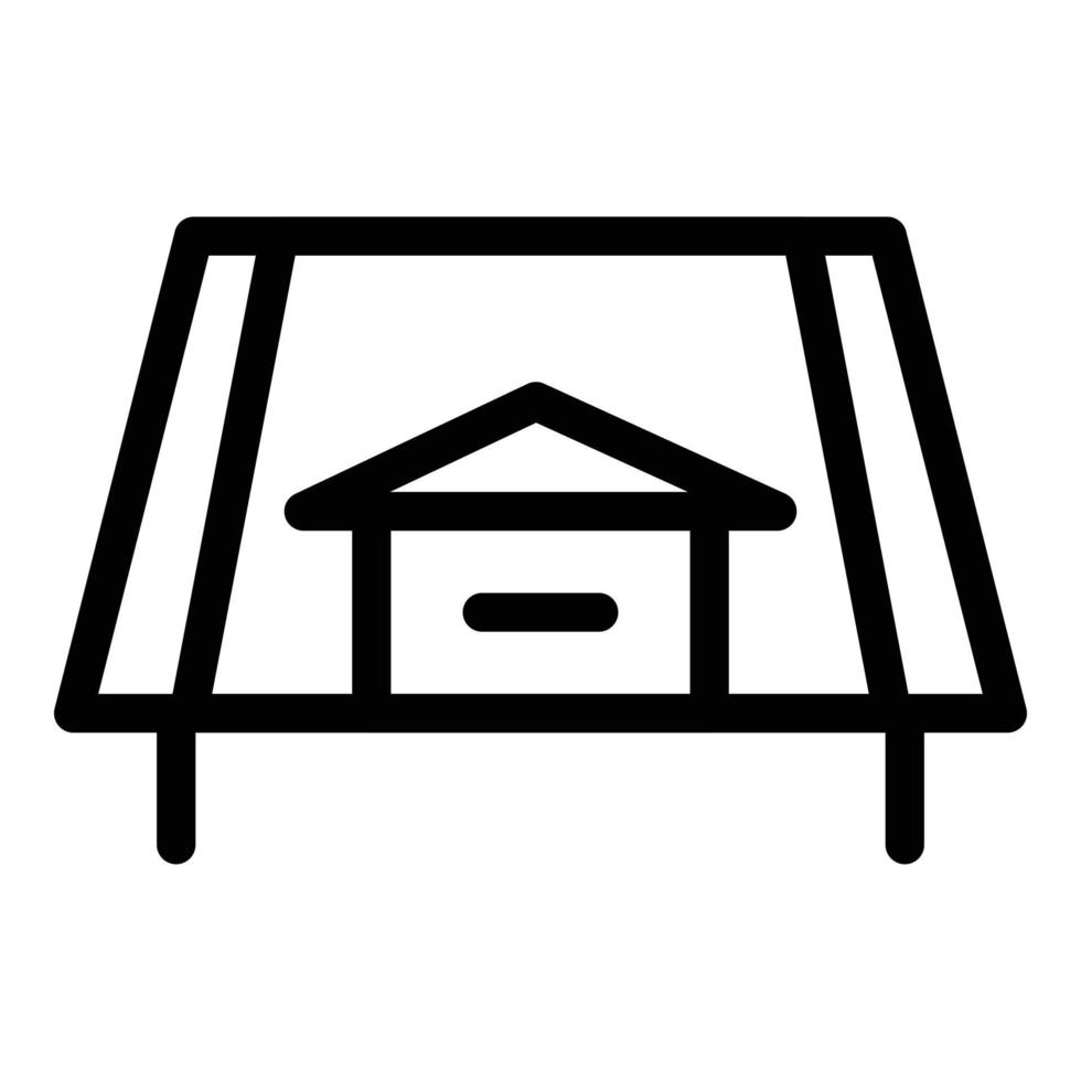 icône de vue latérale du toit de la maison, style de contour vecteur