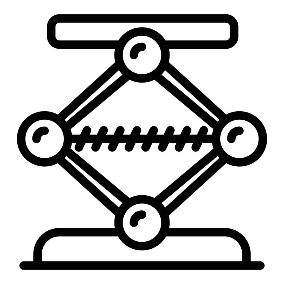 icône de vis de cric de moteur, style de contour vecteur