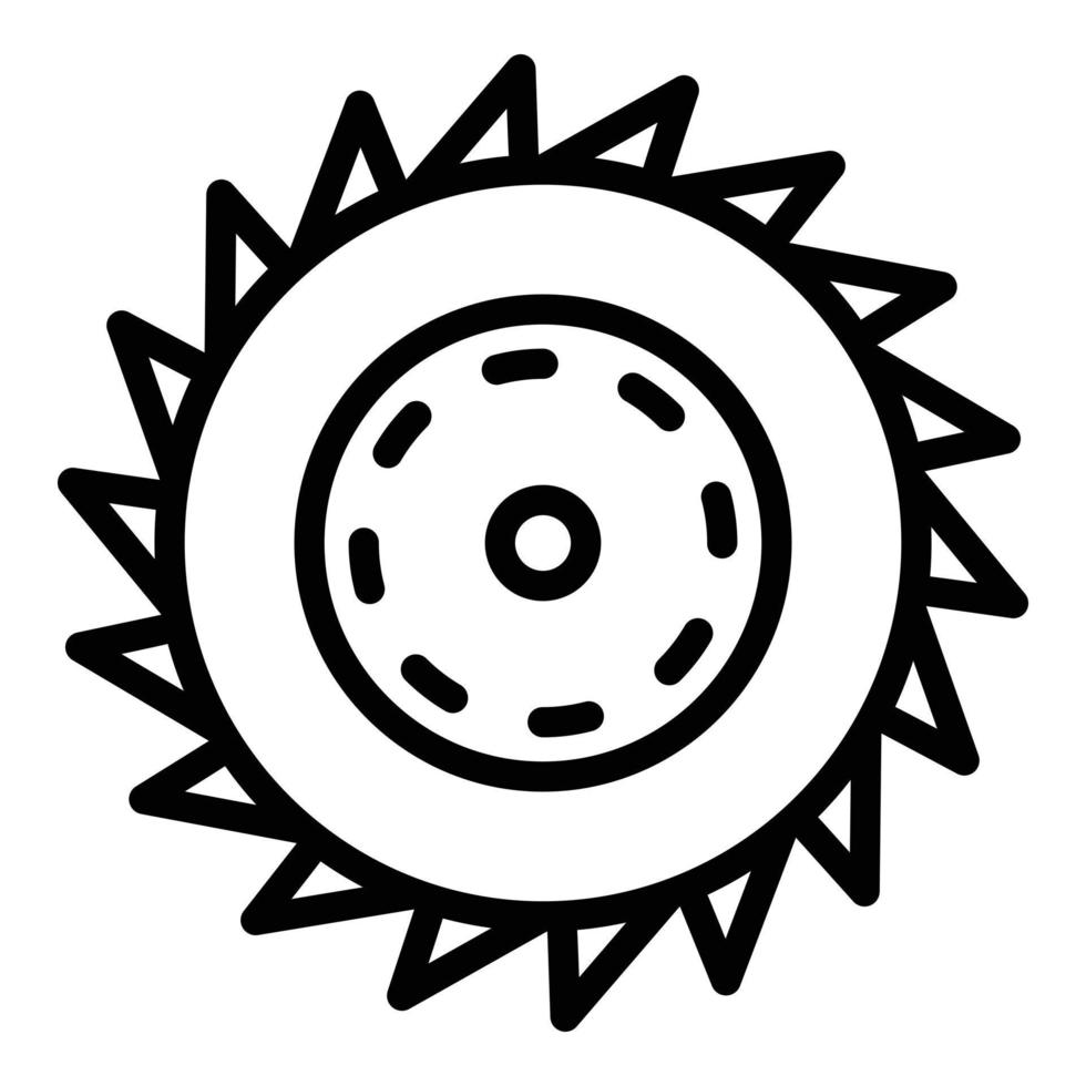 icône de lame de scie circulaire, style de contour vecteur