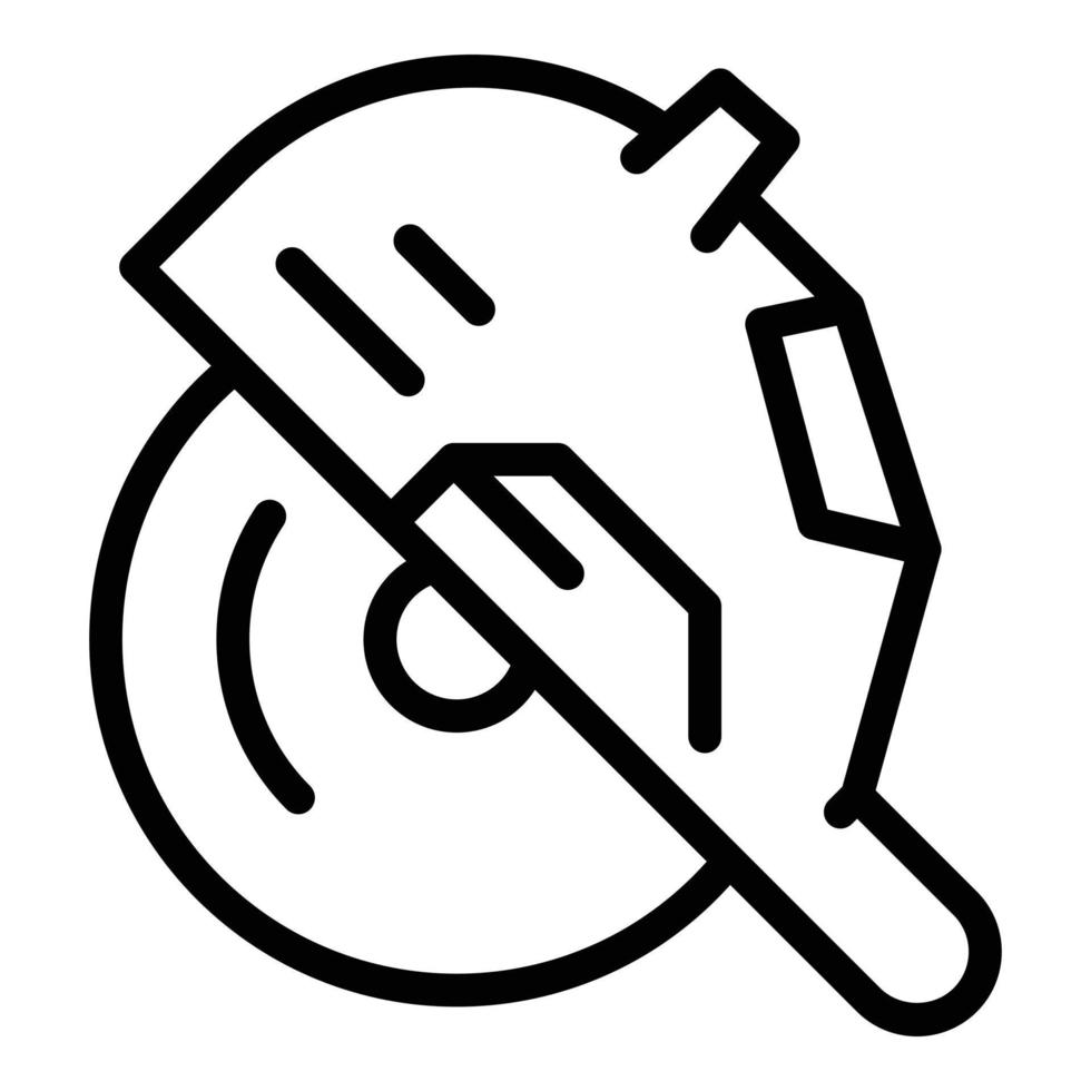 icône de scie circulaire, style de contour vecteur