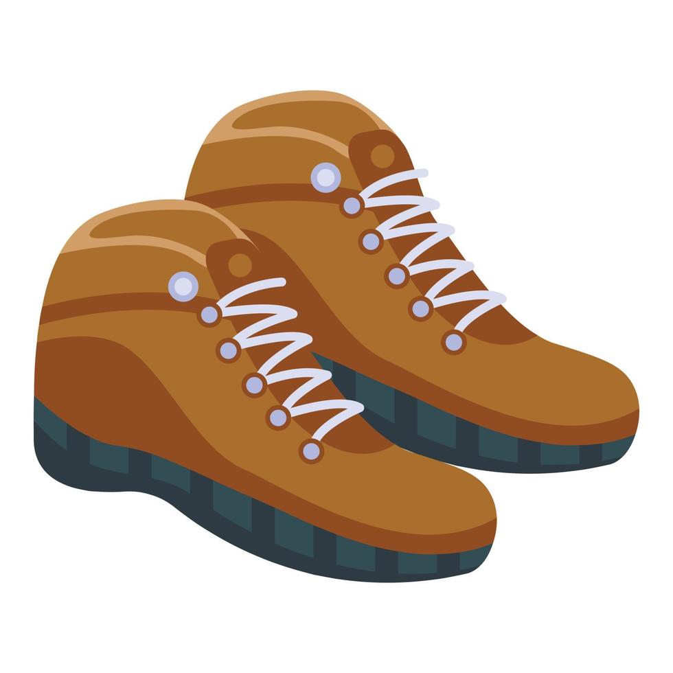 icône de bottes de randonnée, style isométrique vecteur