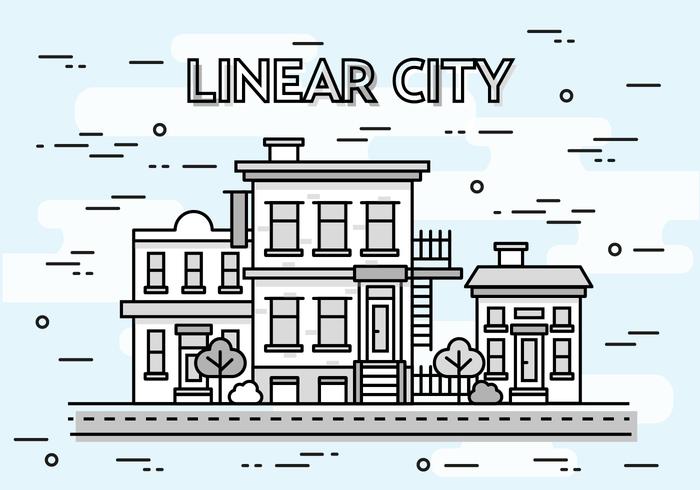 Fond de vecteur Linear Cityscape gratuit