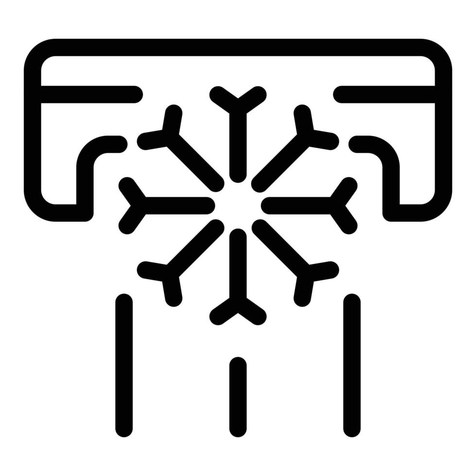 icône de climatisation et de flocon de neige, style de contour vecteur