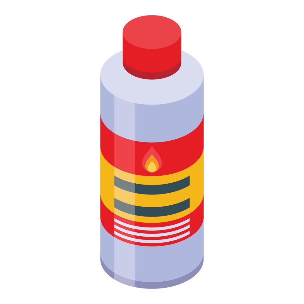 icône de bouteille d'allumage de feu, style isométrique vecteur