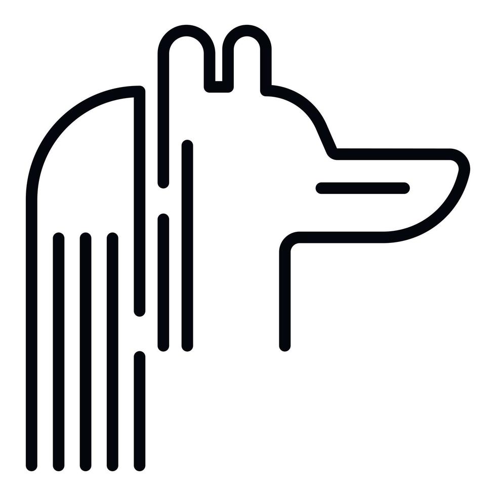 icône de dieu égyptien anubis, style de contour vecteur