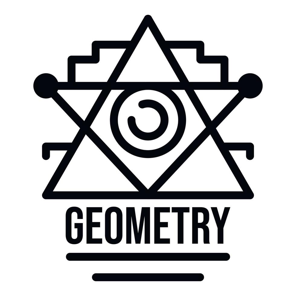 icône d'alchimie géométrique, style de contour vecteur