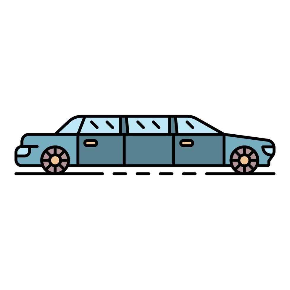 limousine voiture icône couleur contour vecteur