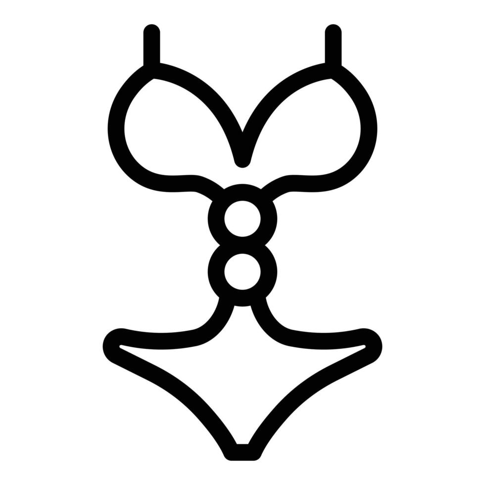 icône de maillot de bain fitness, style de contour vecteur