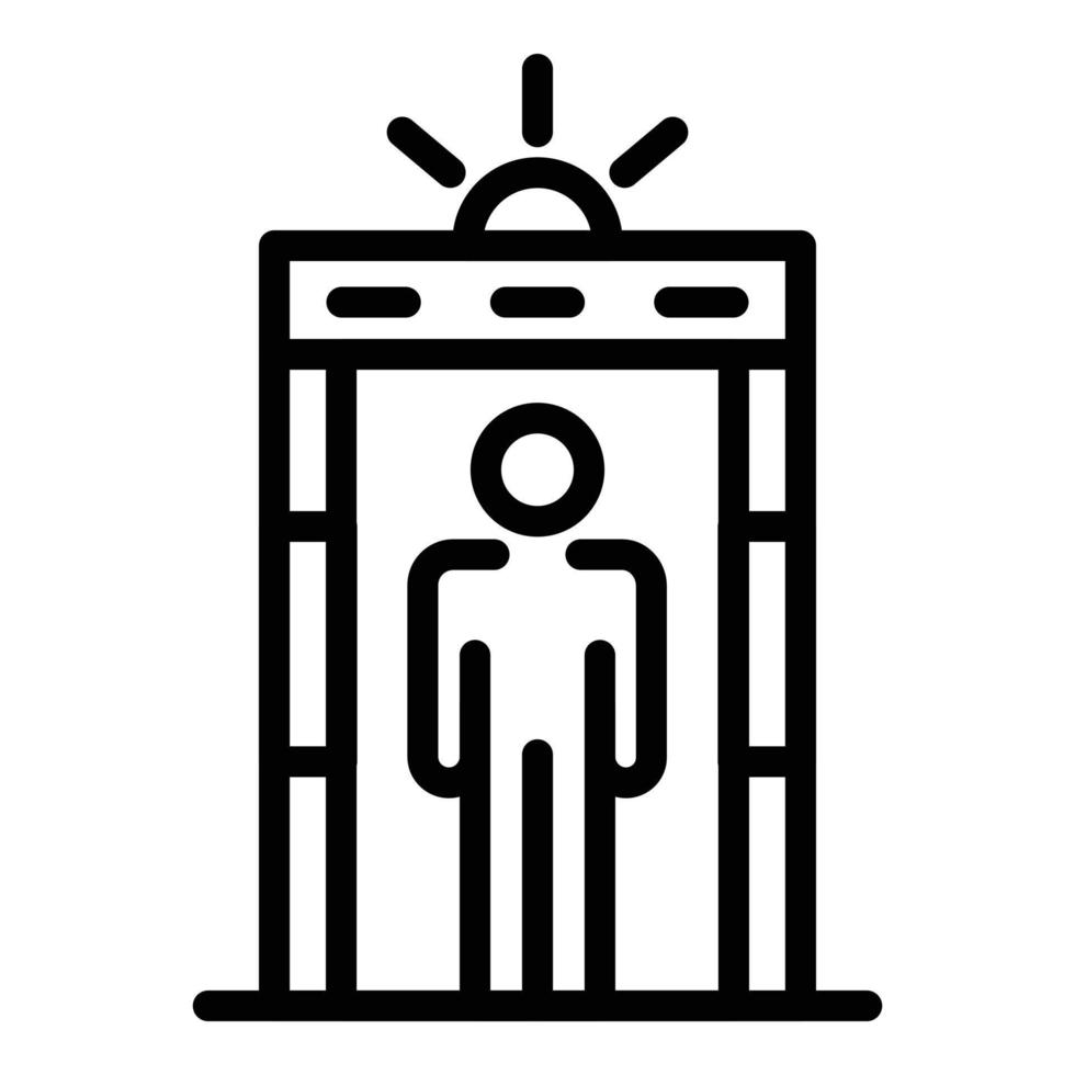 icône de la porte du scanner, style de contour vecteur