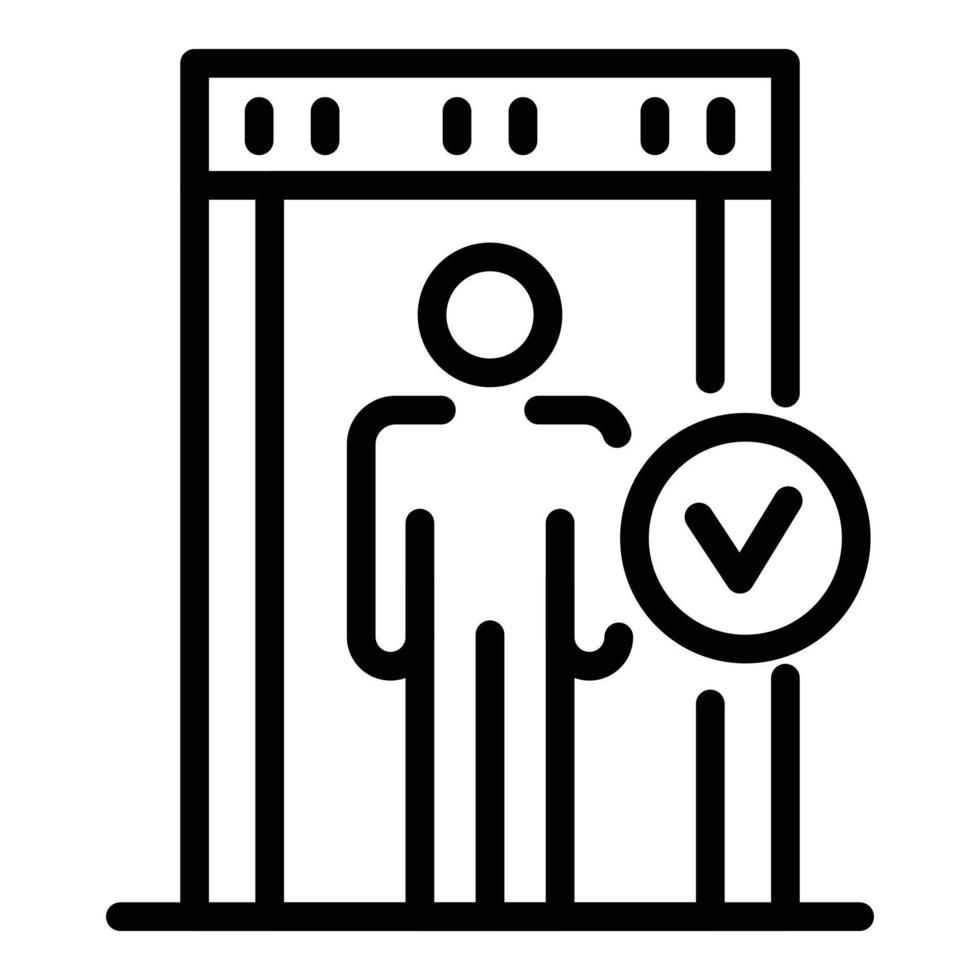 icône de scanner de porte de passage, style de contour vecteur