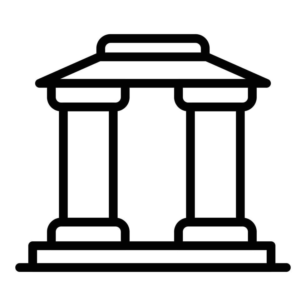 icône de belvédère de colonne, style de contour vecteur