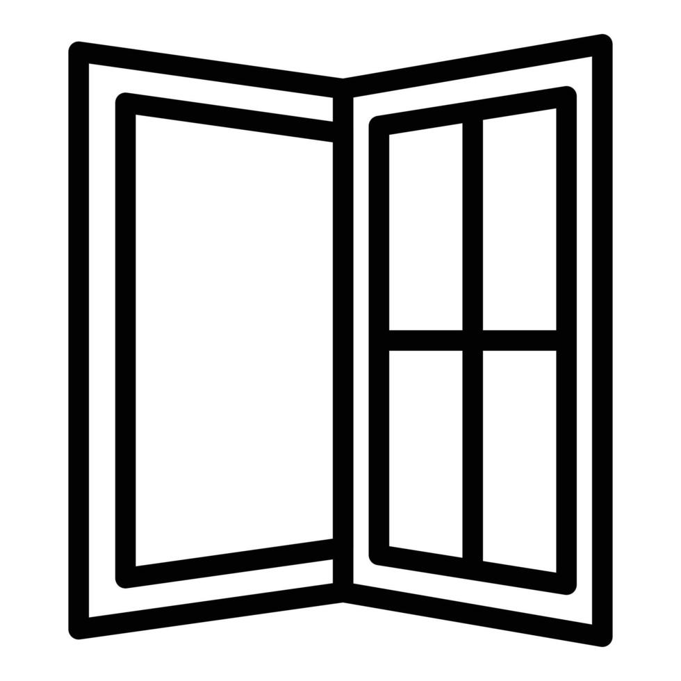 icône de fenêtre de bureau ouvert, style de contour vecteur