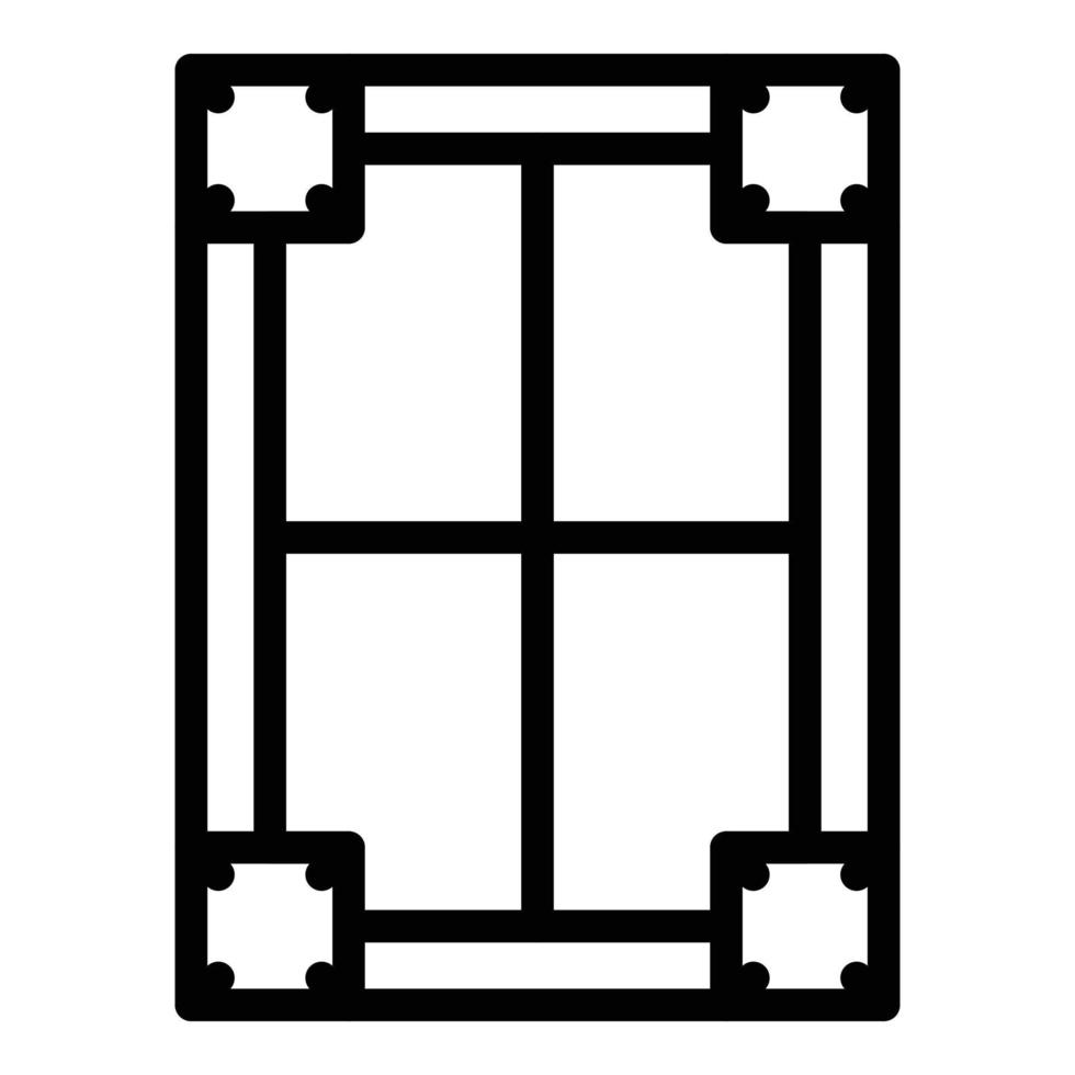 icône de fenêtre rétro, style de contour vecteur