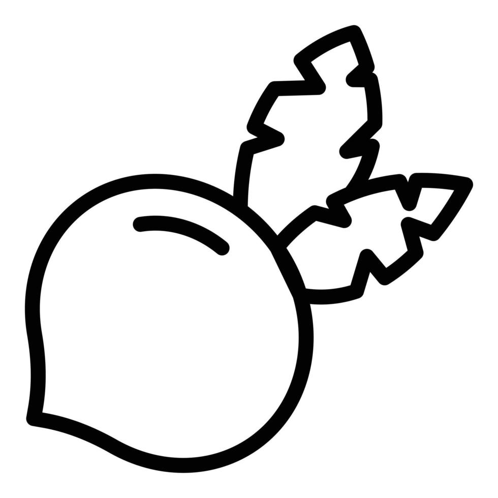 icône de radis, style de contour vecteur