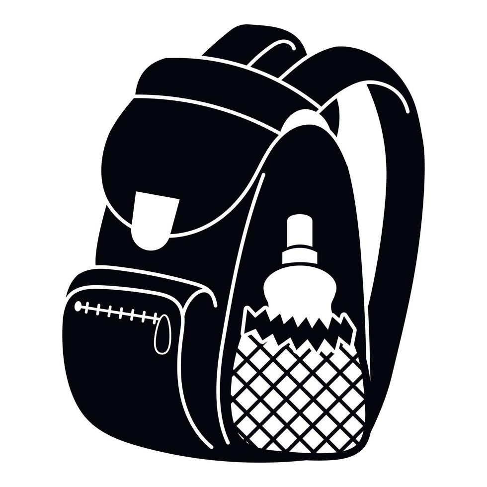 icône de sac à dos scolaire, style simple vecteur