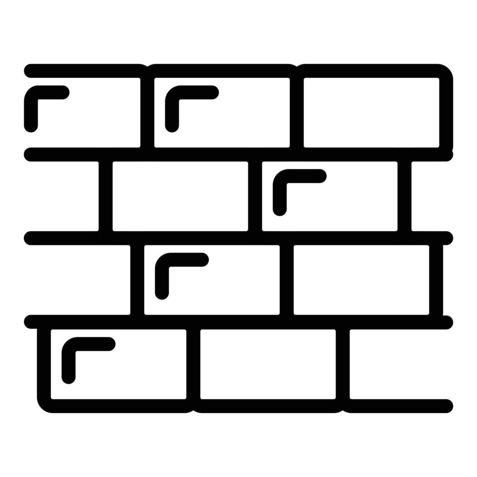 nouvelle icône de mur de briques, style de contour vecteur
