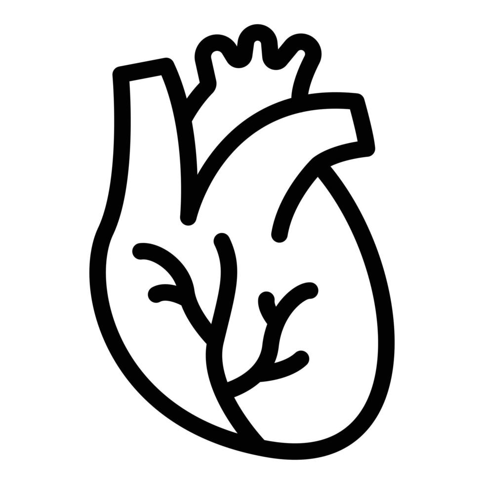icône de coeur humain de soins de santé, style de contour vecteur
