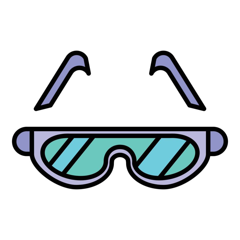 vecteur de contour couleur icône lunettes de soleil de montagne