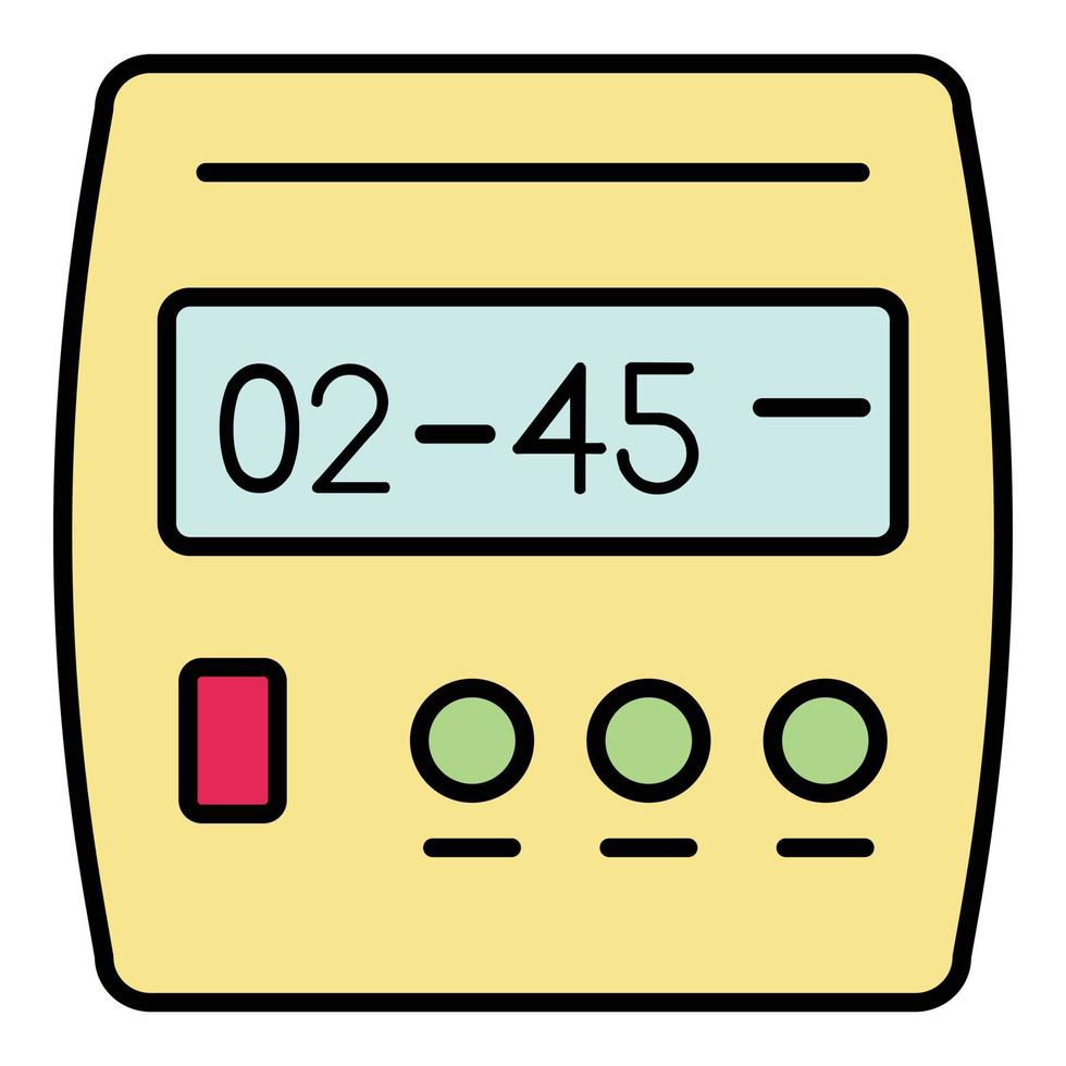 vecteur de contour de couleur d'icône de minuterie numérique