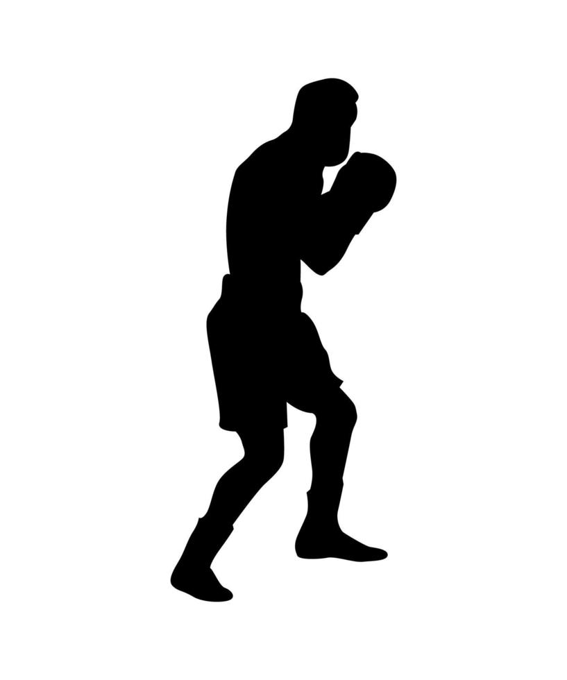 illustration vectorielle de la silhouette des boxeurs vecteur