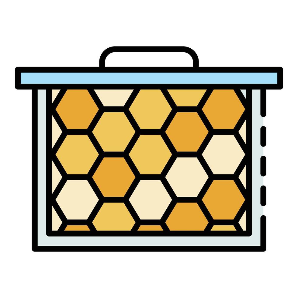 icône de cadre en nid d'abeille vecteur de contour de couleur