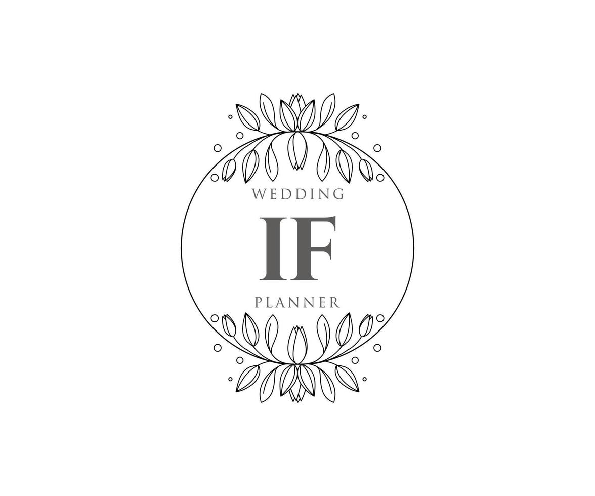 si initiales lettre mariage monogramme logos collection, modèles minimalistes et floraux modernes dessinés à la main pour cartes d'invitation, réservez la date, identité élégante pour restaurant, boutique, café en image vectorielle vecteur