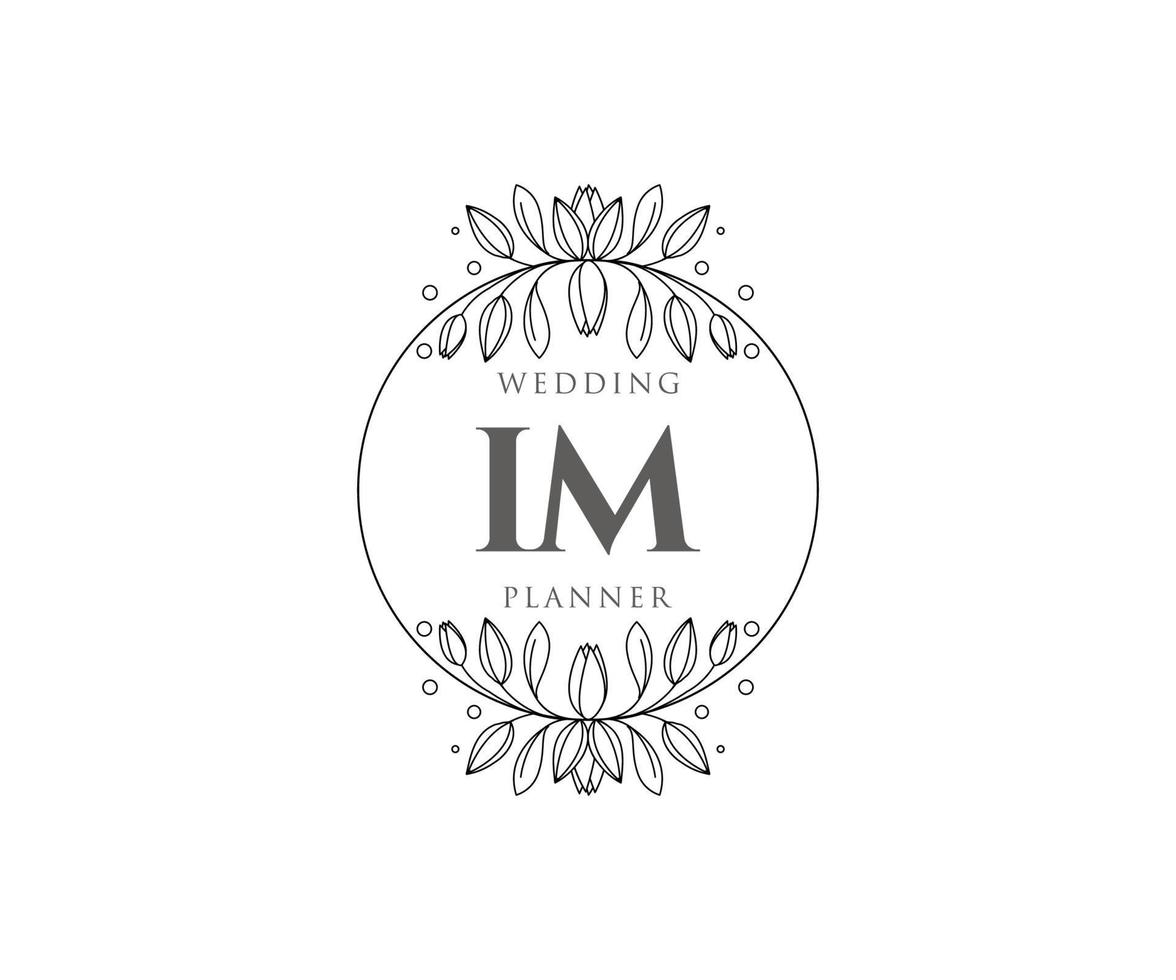 im initiales lettre mariage monogramme logos collection, modèles minimalistes et floraux modernes dessinés à la main pour cartes d'invitation, réservez la date, identité élégante pour restaurant, boutique, café en image vectorielle vecteur