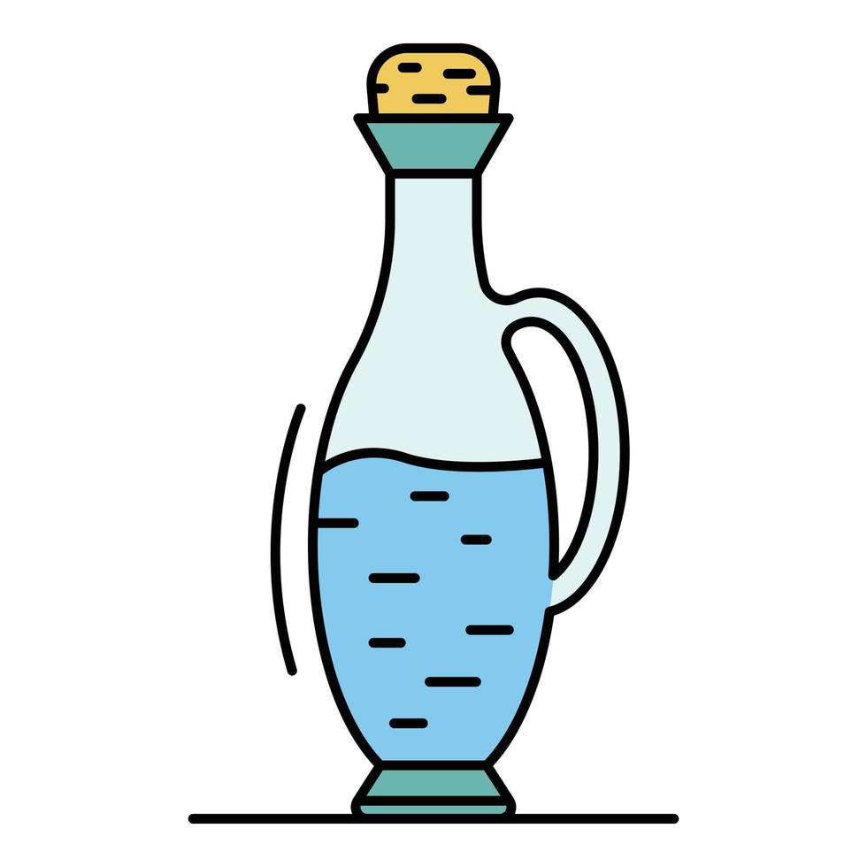 icône de bouteille de vinaigre balsamique vecteur de contour de couleur