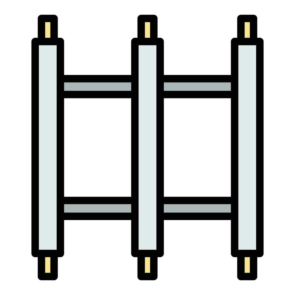 échafaudage, construction, icône, couleur, contour, vecteur