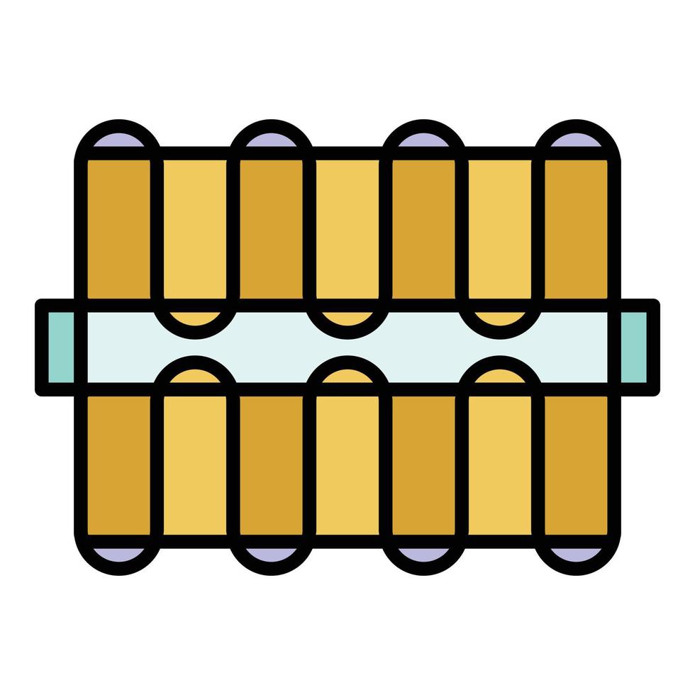 Vecteur de contour de couleur d'icône de tuyau de chauffage