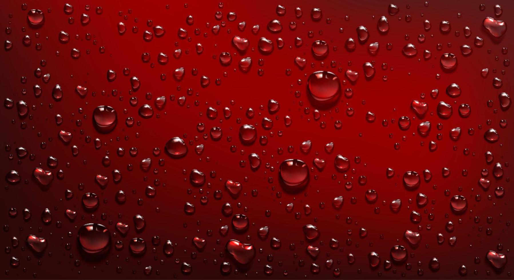 gouttelettes d'eau sur fond rouge vecteur