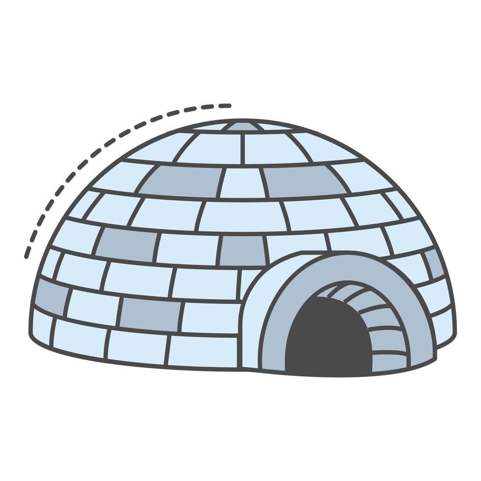 vecteur de contour de couleur icône igloo