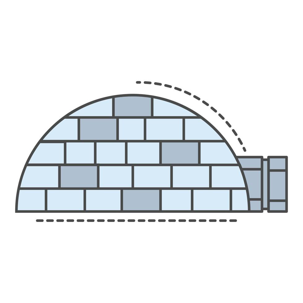 vecteur de contour de couleur d'icône de maison d'igloo