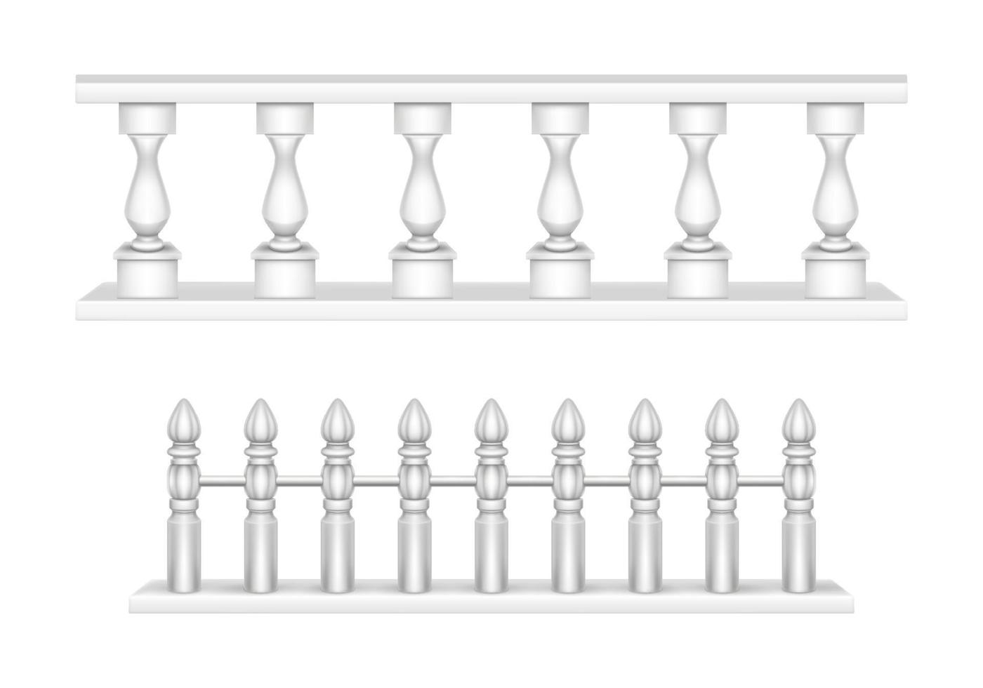 balustrade en marbre, garde-corps de balcon ou mains courantes. vecteur