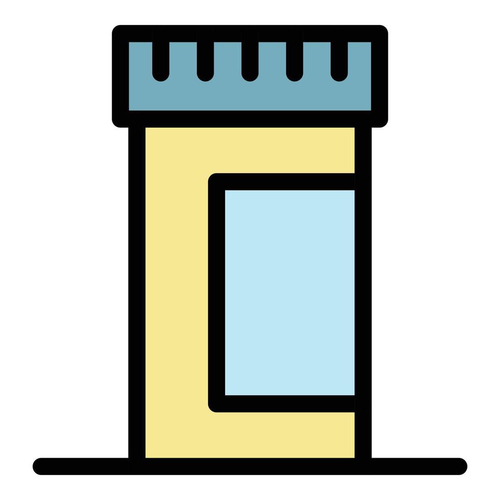 Vecteur de contour de couleur d'icône de conteneur de pilules