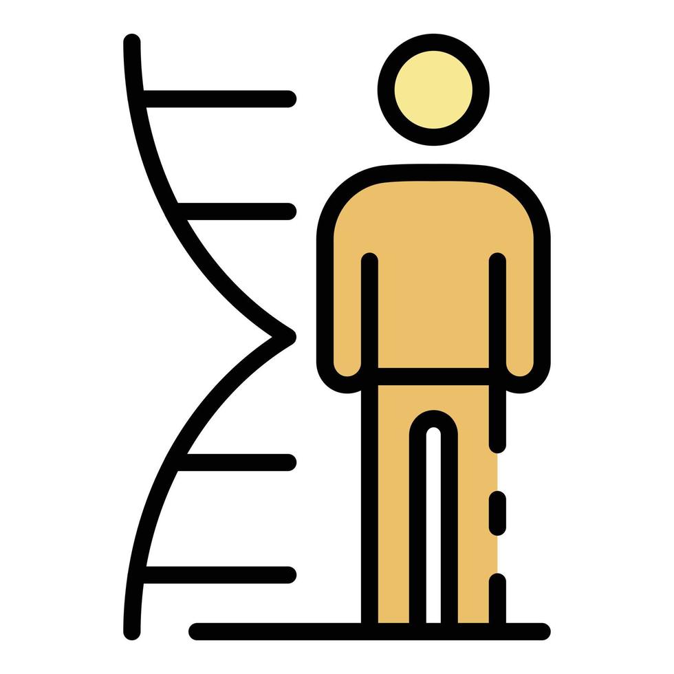 vecteur de contour de couleur d'icône d'adn humaine